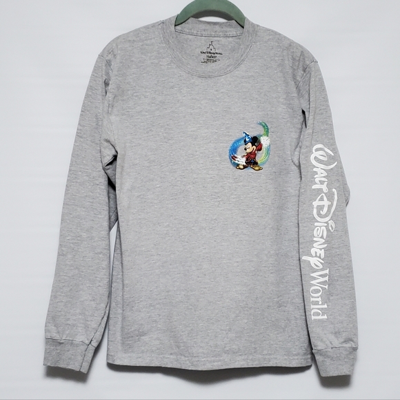 Walt Disney World gray long sleeve Mickey Mouse 4 Parks 1 World Small shirt - Picture 1 of 4